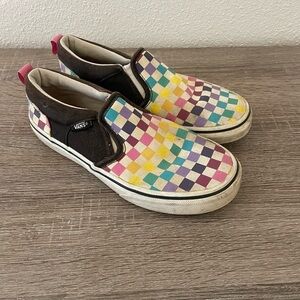 Vans Kids Multicolor Checkered Slip-On Sneakers